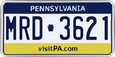 PA license plate MRD3621