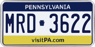PA license plate MRD3622