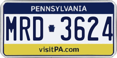 PA license plate MRD3624