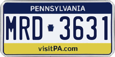 PA license plate MRD3631