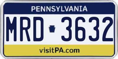 PA license plate MRD3632