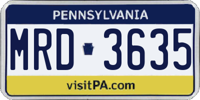 PA license plate MRD3635