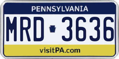 PA license plate MRD3636