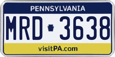 PA license plate MRD3638