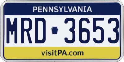 PA license plate MRD3653