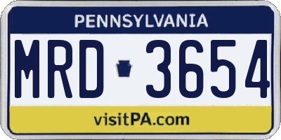 PA license plate MRD3654