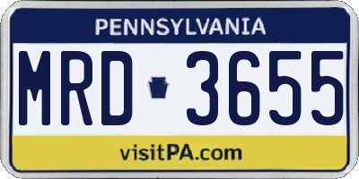 PA license plate MRD3655