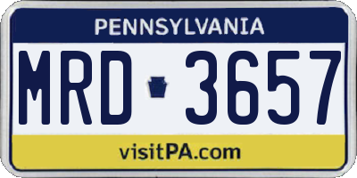 PA license plate MRD3657