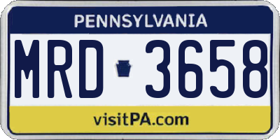 PA license plate MRD3658