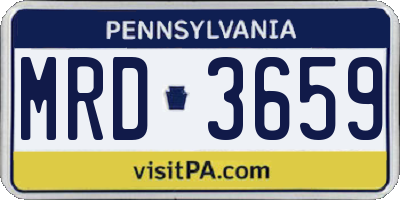 PA license plate MRD3659