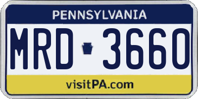 PA license plate MRD3660