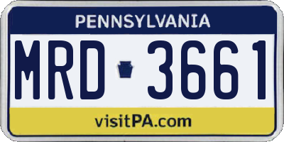 PA license plate MRD3661