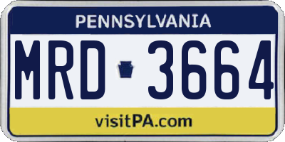 PA license plate MRD3664