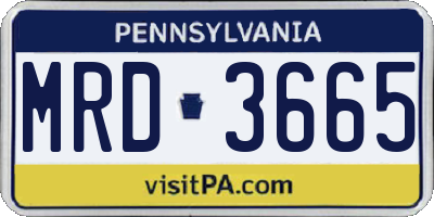 PA license plate MRD3665
