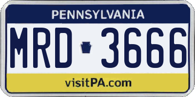 PA license plate MRD3666