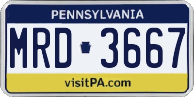 PA license plate MRD3667