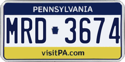PA license plate MRD3674
