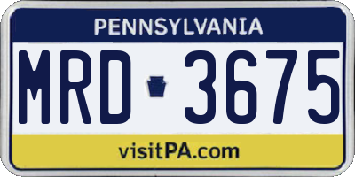 PA license plate MRD3675