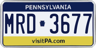 PA license plate MRD3677