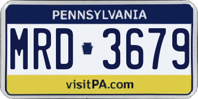 PA license plate MRD3679