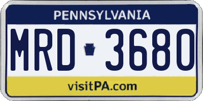 PA license plate MRD3680