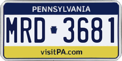 PA license plate MRD3681