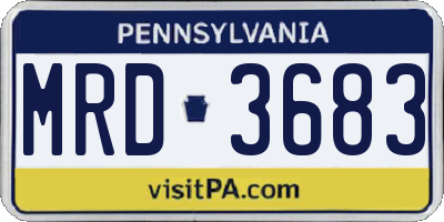 PA license plate MRD3683