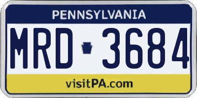PA license plate MRD3684