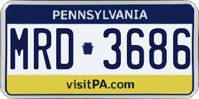PA license plate MRD3686