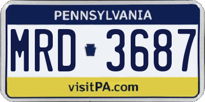 PA license plate MRD3687