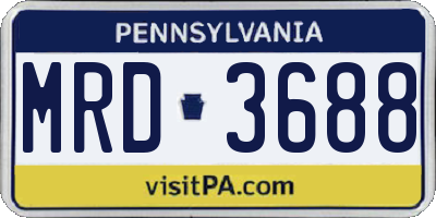 PA license plate MRD3688