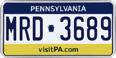 PA license plate MRD3689