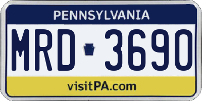 PA license plate MRD3690