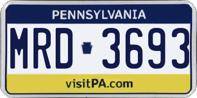 PA license plate MRD3693