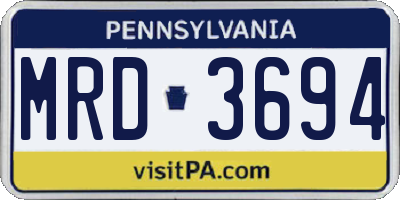 PA license plate MRD3694
