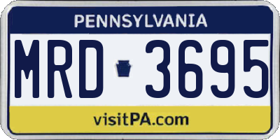 PA license plate MRD3695
