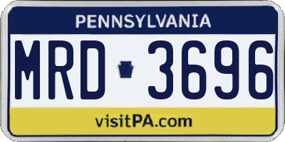 PA license plate MRD3696