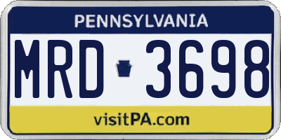PA license plate MRD3698