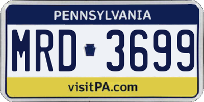 PA license plate MRD3699