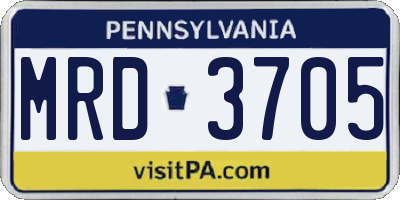 PA license plate MRD3705