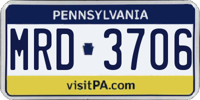 PA license plate MRD3706