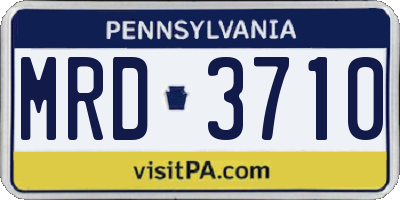 PA license plate MRD3710