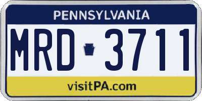 PA license plate MRD3711