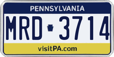 PA license plate MRD3714
