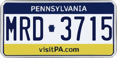 PA license plate MRD3715