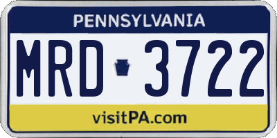 PA license plate MRD3722