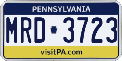 PA license plate MRD3723