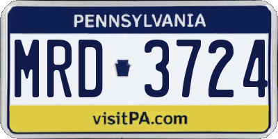 PA license plate MRD3724