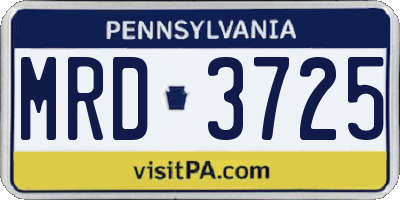 PA license plate MRD3725