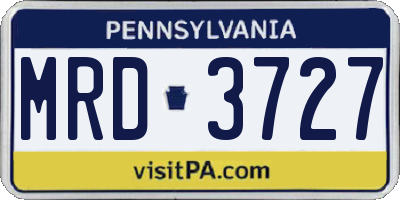 PA license plate MRD3727